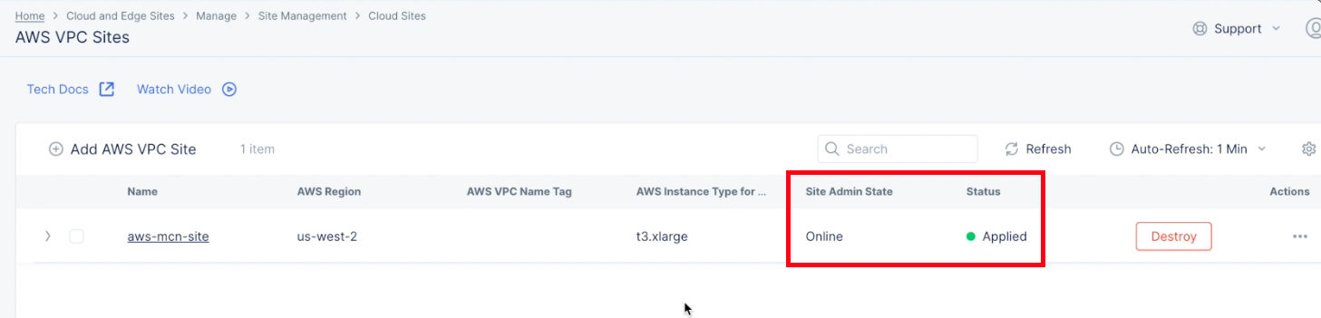 Figure: VPC Object Online