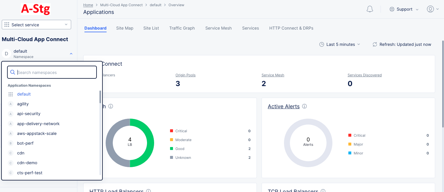 Figure: Navigate namespace